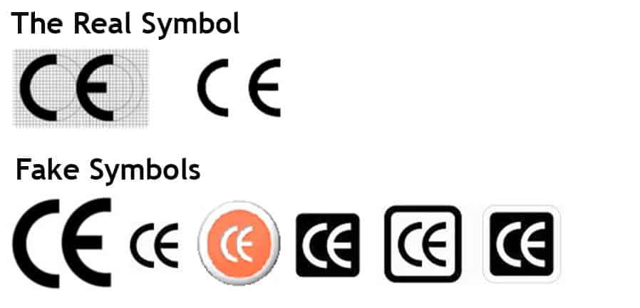 Real vs Fake CE certification Symbols