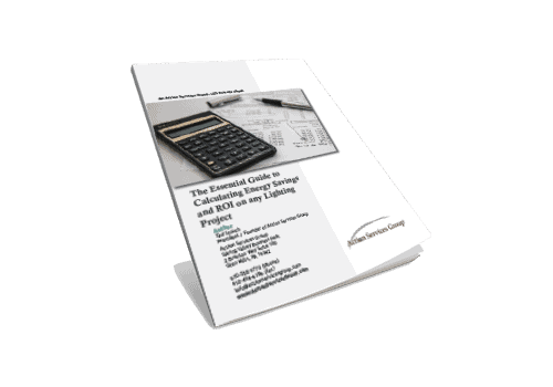 The Essential Guide to Calculating Energy Savings and ROI on any Lighting Project - Slanted eBook Cover